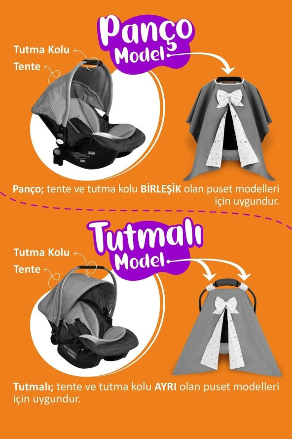 Umaybebek Babynest Puset Örtüsü Alt Açma Emzirme Yastığı Bel Destekli Ana Kucağı Bebek Arabası Minderi-tutmalı-Kahve Fırfırlı T - 4