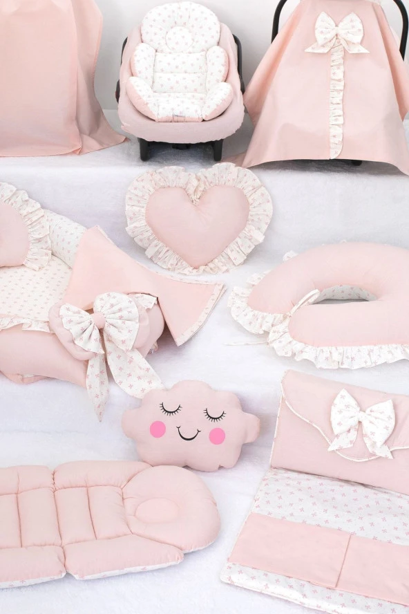 Umaybebek Babynest Puset Örtüsü Alt Açma Emzirme Yastığı Bel Destekli Ana Kucağı Bebek Arabası Minderi-panço-Prenses Fırfırlı P - Resim 3