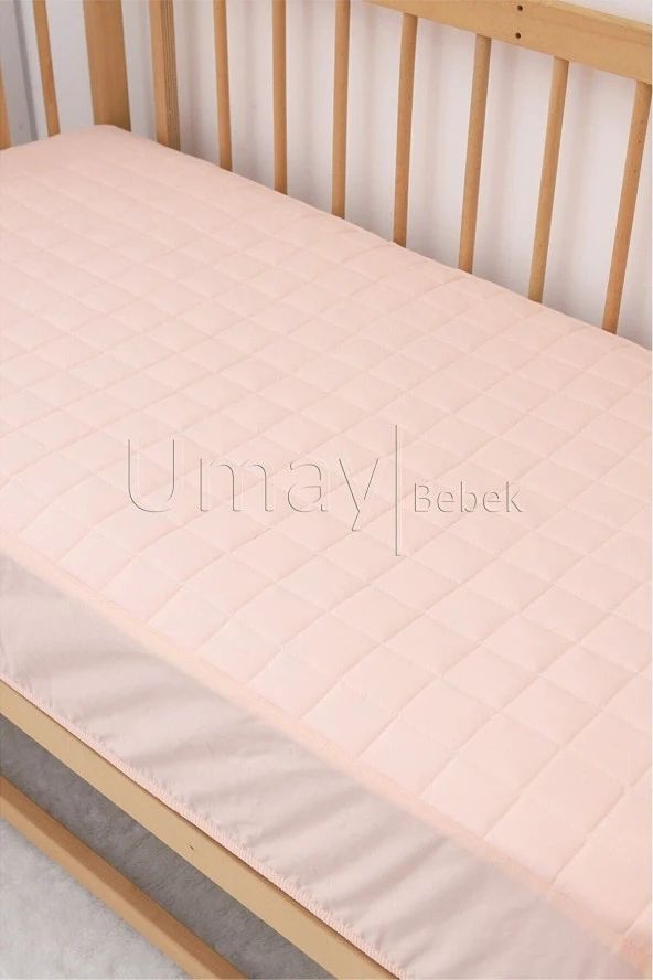 Umaybebek Kapitoneli, Lastikli, Yatak Koruyucu Lastikli Çarşaf - %100 Pamuk - Pembe- - 2