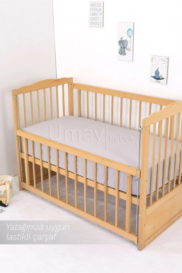 Umaybebek Bebek Nevresim Takımı, Çarşaf - %100 Pamuk-Mavi/Gri Kelebek - 3