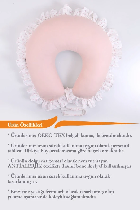 Umaybebek Emzirme Yastığı Minderi - %100 Pamuk - Prenses Fırfırlı- - 3