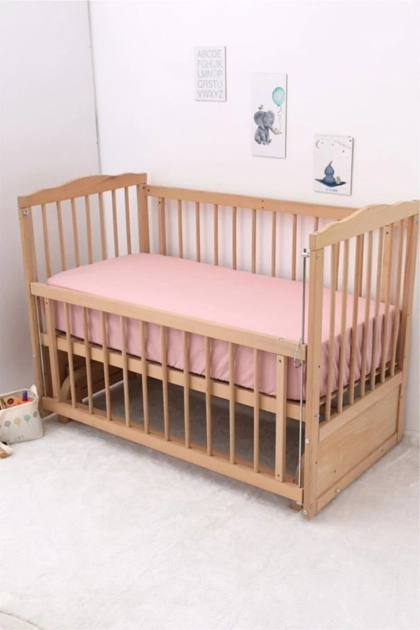Umaybebek 60x120, Bebek Nevresim Takımı, Dolgu Korumalık, Düz Çarşaf - %100 Pamuk-Pudra Kelebek - 4