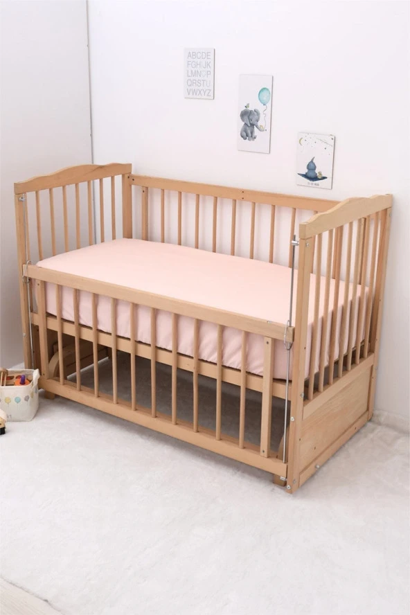 Umaybebek 60x120, Bebek Nevresim Takımı, Dolgu Korumalık, Düz Çarşaf - %100 Pamuk-Pembe Fiyonk - 4