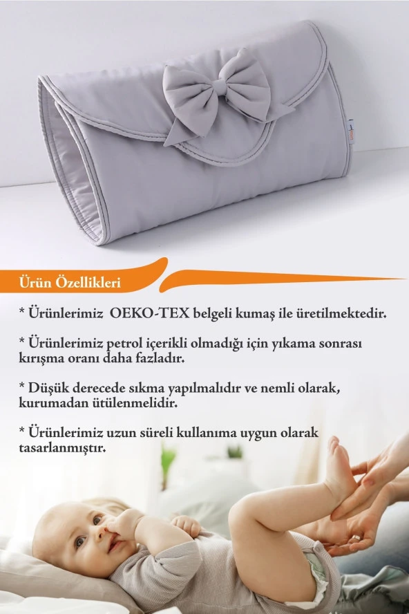 Umaybebek Alt Açma Minderi - Çantalı - Gri- - 3