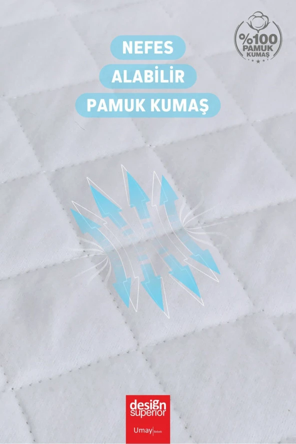 Umaybebek Bebek Reflü Yatağı, Fermuarlı, Yıkanabilir Kılıf, Yatak, %100 Pamuk Kumaş-Beyaz - 4