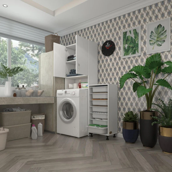 Kenzlife çamaşır makinesi dolabı sinemsepet byz 07 li banyo arkalıksız kurutma bulaşık ürün görseli 1