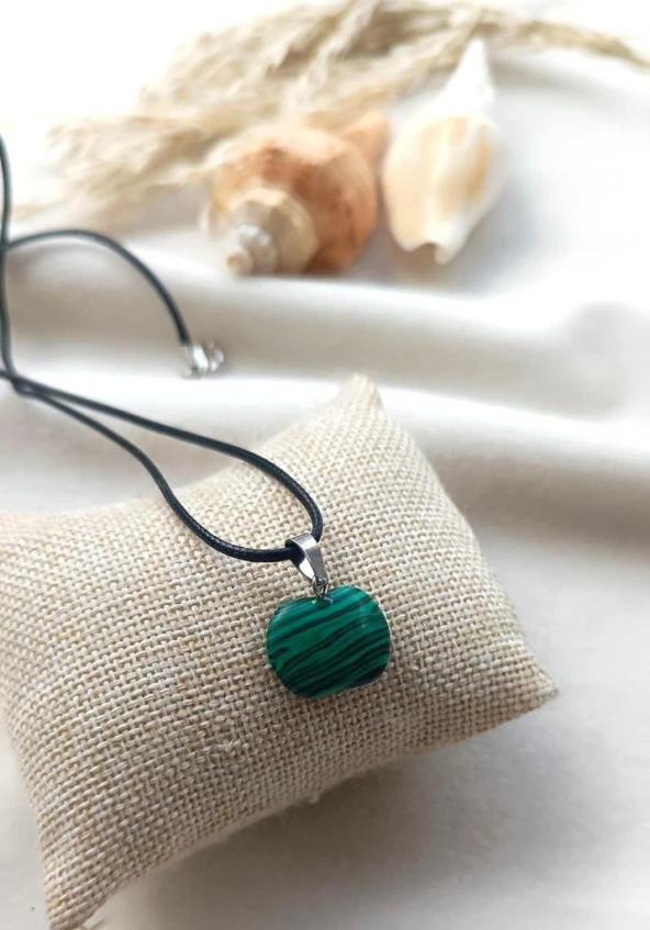 Kolye Gerdanlık Yoga Reiki Doğal Malakit Taşı Kadın Takı Hediye - 2