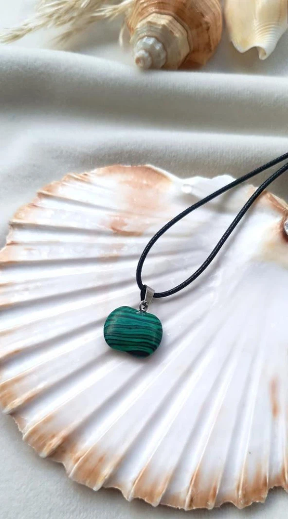 Kolye Gerdanlık Yoga Reiki Doğal Malakit Taşı Kadın Takı Hediye - 4