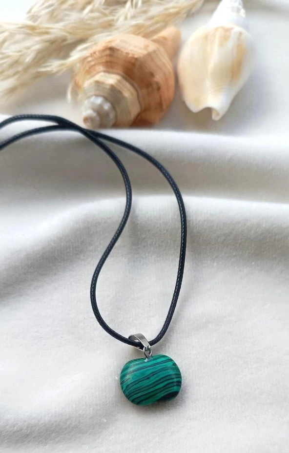 Kolye Gerdanlık Yoga Reiki Doğal Malakit Taşı Kadın Takı Hediye - 5