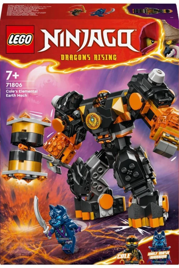 Lego Ninjago Cole'un Toprak Elementi Robotu 71806,Aksiyon Figürü İçeren 235 Parça Yapım seti - 3