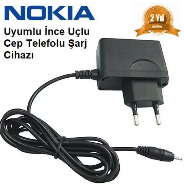 Nokia 7210 ince Uçlu Cep Telefonu Şarj Cihazı Aleti (2 YIL İTHALATÇI Garantili)