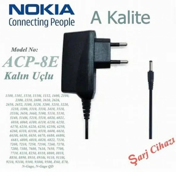 Nokia N70 Music Edition ince Uçlu Cep Telefonu Şarj Cihazı Aleti (2 YIL İTHALATÇI Garantili) ürün görseli 1