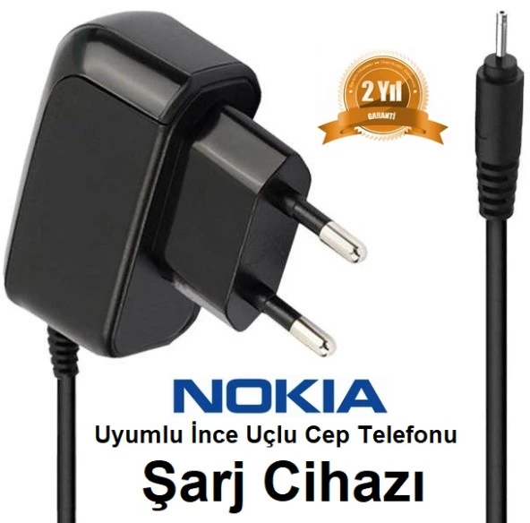 Nokia N93 ince Uçlu Cep Telefonu Şarj Cihazı Aleti (2 YIL İTHALATÇI Garantili)