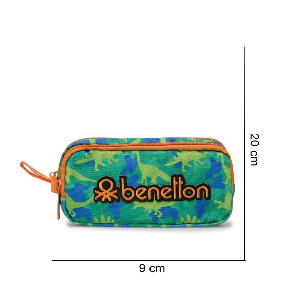 Benetton Dinazor Desenli Okul Sırt Çantası 3 bölmeli Okul Sırt Çantası+Kalemlik - 3