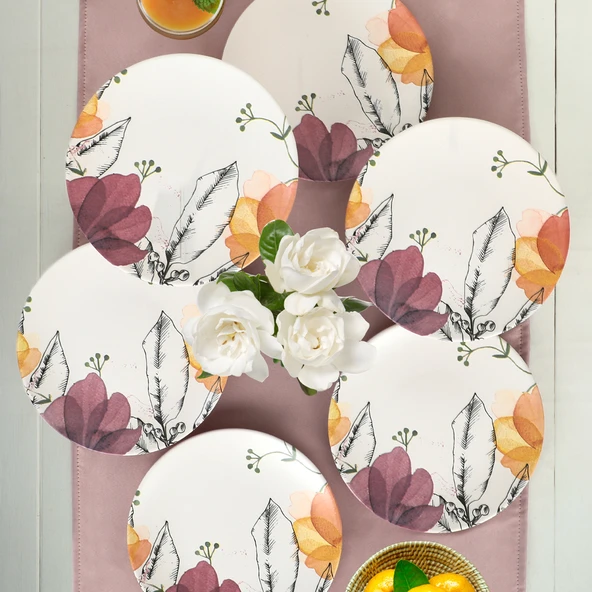 Keramika Keraart Lilia Pasta Tabağı 20 Cm 6 Adet - 19176