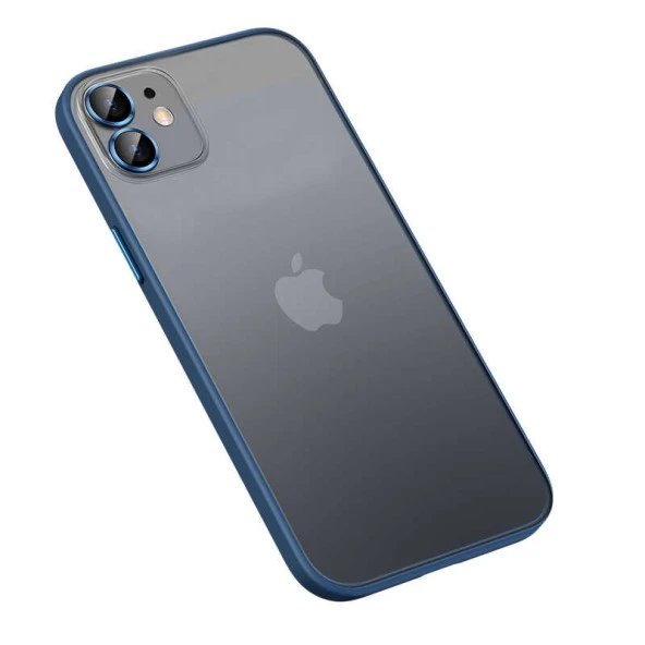 Apple iPhone 11 - Kılıf Arkası Mat Kenarları Renkli Sert Retro Kapak