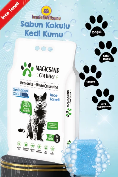 Magicsand Cat Litter Marsilya Sabun kokulu Kedi Kumu 20 lt
