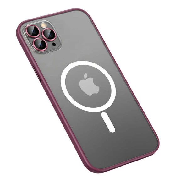 Apple iPhone 13 Pro - Kılıf Kablosuz Şarj Destekli Magsafe Mokka Kapak