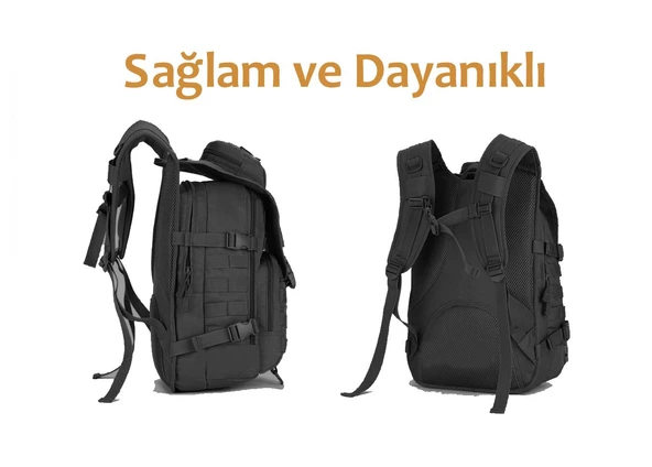 Protector Plus 40L Molle Taktik Çanta (Siyah) - 3
