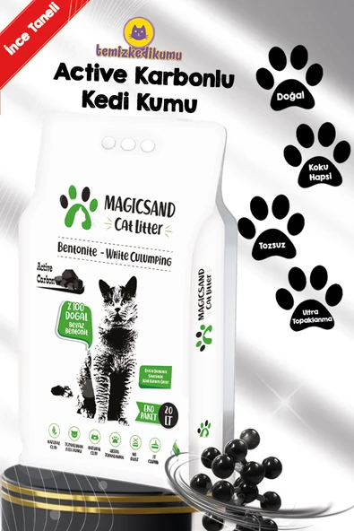 Magicsand Cat Litter Active Carbon Kedi Kumu 20 lt