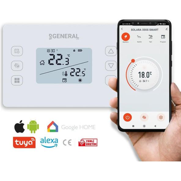 General Life Solara 300S Smart Kablosuz Akıllı Dijital Oda Termostatı - 2