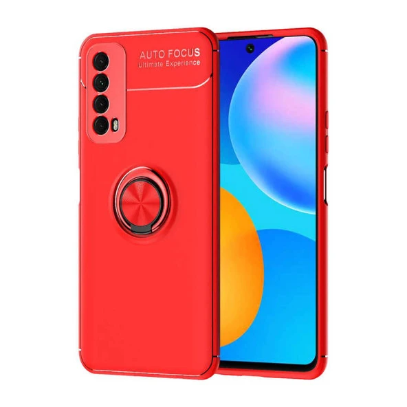 Huawei P Smart 2021 (PPA-LX2) - Kılıf Yüzüklü Auto Focus Ravel Karbon Silikon Kapak