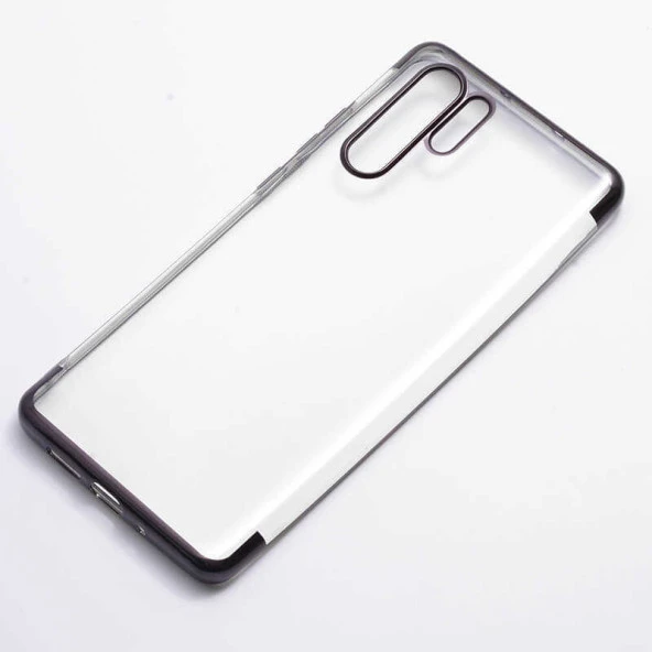 Huawei P30 Pro - Kılıf Dört Köşesi Renkli Arkası Şefaf Lazer Silikon Kapak