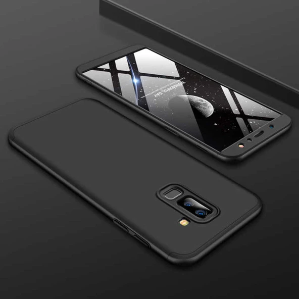 Samsung Galaxy A6 Plus 2018 - Kılıf 3 Parçalı Parmak izi Yapmayan Sert Ays Kapak