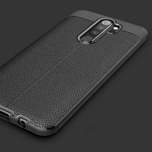 Xiaomi Redmi Note 8 Pro - Kılıf Deri Görünümlü Auto Focus Karbon Niss Silikon Kapak - 2