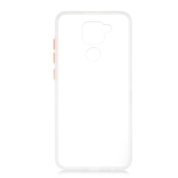 Xiaomi Redmi Note 9 - Kılıf Arkası Mat Buzlu Kenarı Renkli Düğmeli Fri Silikon