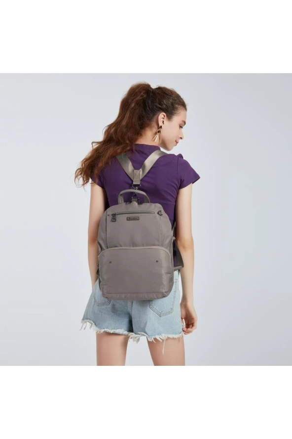 Saten Kumaş Kadın Postacı ve Sırt Çantası Barcelona 2108 - Resim 4