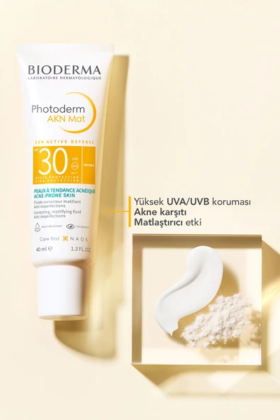 BIODERMA Photoderm Akn Mat Karma Ve Yağlı Ciltler Için Matlaştırıcı Etkili Spf30 Güneş Koruyucu 40ml 3701129803691 - 2