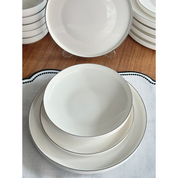 24 Parça 6 Kişilik Modern Gümüş Yemek Takımı - 3