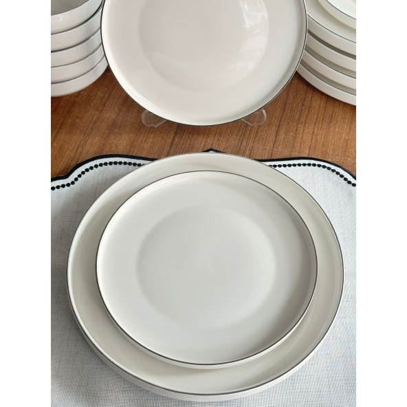 24 Parça 6 Kişilik Modern Gümüş Yemek Takımı - 4
