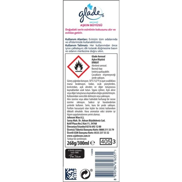 Glade Aerosol Oda Kokusu  Aşkın Büyüsü 300 Ml - 3