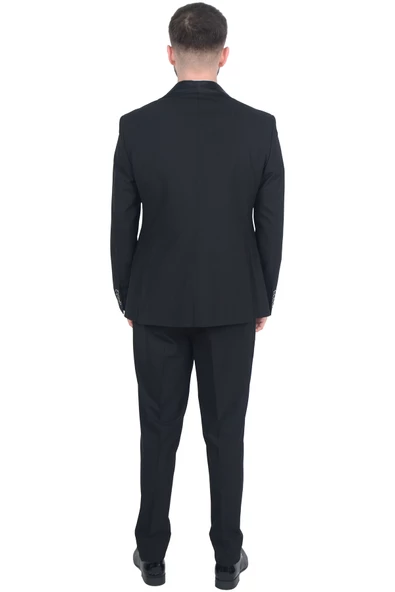 Cengiz İnler Kruvaze Saten Şal Yaka Yelekli Damatlık - 10