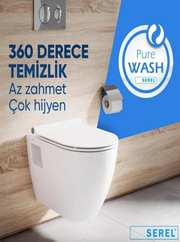 Serel Smart Asma Klozet + Serel Beta Slim Yavaş Kapanan Klozet Kapağı (SM23ODS110H+223BS00002)
