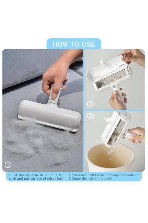 Evcil Hayvan Kedi Köpek Tüy Toplama Fırçası Hazneli Gırgır - 3