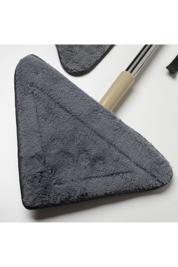 Teleskopik Üçgen Camsil Duvar Yüzey Cam Silme Aparatı Mop Mikrofiber - 2