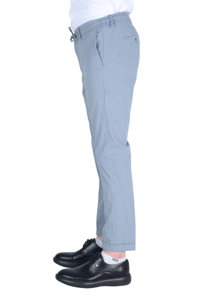Cengiz İnler Slimfit Erkek Çizgili Gofre Pantolon - 7