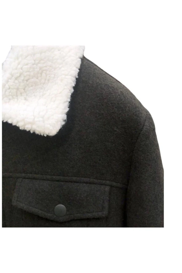 Yaka Detaylı İçi Kürklü Mont - 5