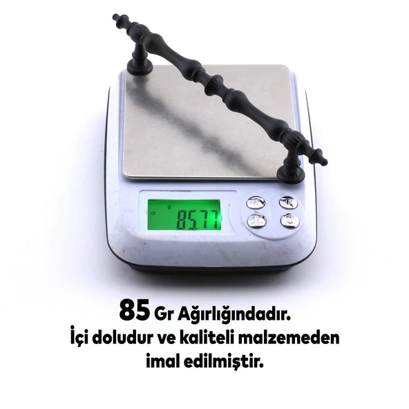 Şehzade Kulp Mobilya Mutfak Dolabı Çekmece Dolap Kulpları Kapak Kulpu Kulbu Siyah 128 mm Metal - Resim 5
