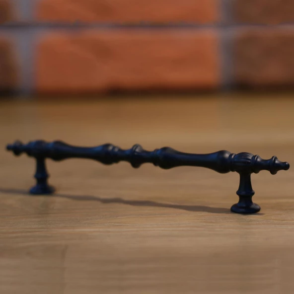 Şehzade Kulp Mobilya Mutfak Dolabı Çekmece Dolap Kulpları Kapak Kulpu Kulbu Siyah 224 mm Metal - Resim 6