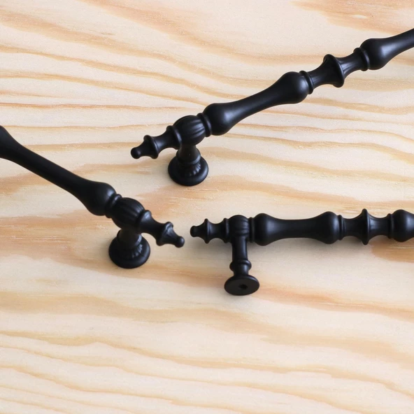 Şehzade Kulp Mobilya Mutfak Dolabı Çekmece Dolap Kulpları Kapak Kulpu Kulbu Siyah 160 mm Metal - Resim 4