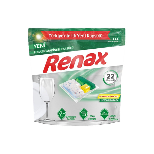 RENAX Bulaşık Makinesi Kapsülü Hepsi Bir Arada 22 Li - 4