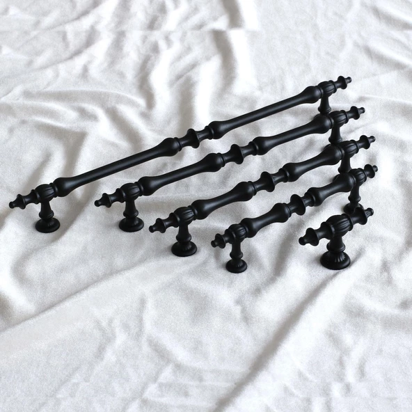 Şehzade Kulp Mobilya Mutfak Dolabı Çekmece Dolap Kulpları Kapak Kulpu Kulbu Siyah 224 mm Metal - Resim 7