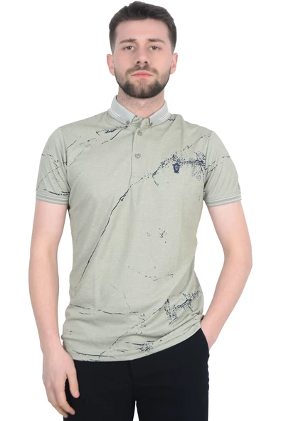 Cengiz İnler Baskı Desenli Erkek Polo Yaka  T-shirt - 12