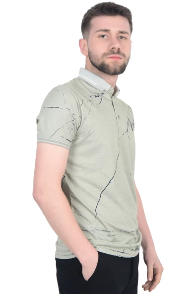 Cengiz İnler Baskı Desenli Erkek Polo Yaka  T-shirt - 9
