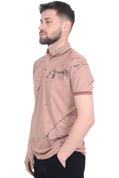 Cengiz İnler Baskı Desenli Erkek Polo Yaka  T-shirt - 6