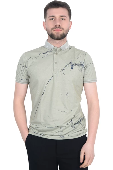Cengiz İnler Baskı Desenli Erkek Polo Yaka  T-shirt - 11